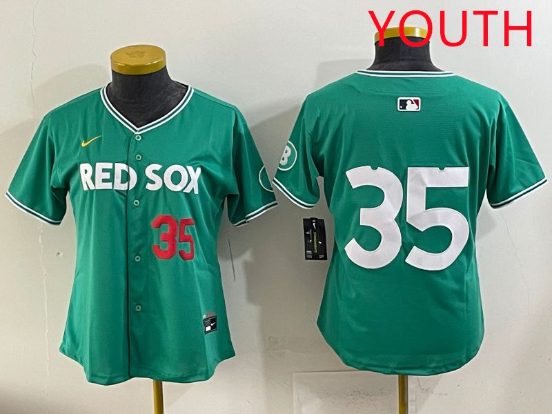 Youth 2025 Boston Red Sox #35 No Name Dark Green Joint Name Nike MLB Jersey style 2